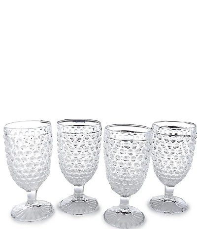 Southern Living Hobnail Glass Goblets, Set of 4
