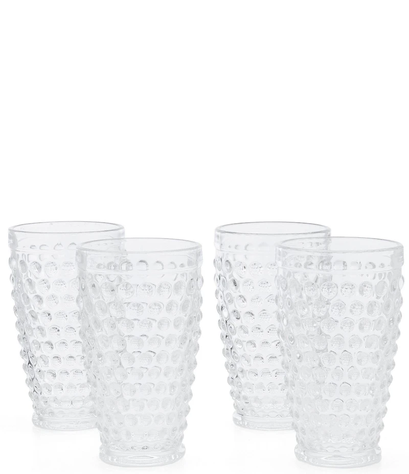 Southern Living Hobnail Glass Tumblers, Set of 4
