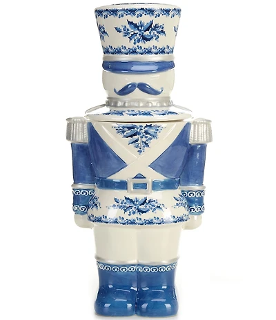 Southern Living Holiday Blue Nutcracker Cookie Jar