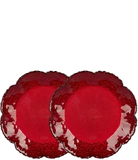 Southern Living Holiday Champagne Canape Plates, Set of 2