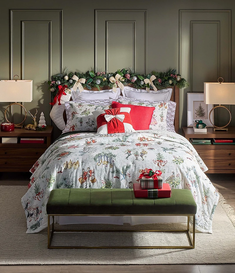 Southern Living Twelve Days of Christmas Collection Holiday Print Comforter Mini Set