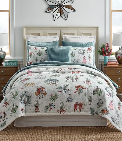 Southern Living Holiday Collection 12 Days of Christmas Print Comforter Mini Set