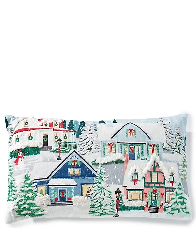 Southern Living Holiday Collection Christmas City Embroidered Bolster Pillow
