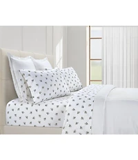 Southern Living Holiday Collection Christmas Mistletoe Printed 400-Thread Count Cotton Sheet Set