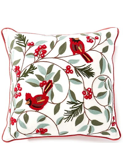 Southern Living Holiday Collection Embroidered Cardinal Pillow
