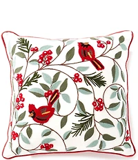 Southern Living Holiday Collection Embroidered Cardinal Pillow