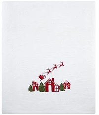 Southern Living Holiday Collection Embroidered Village Scene Bath Towels