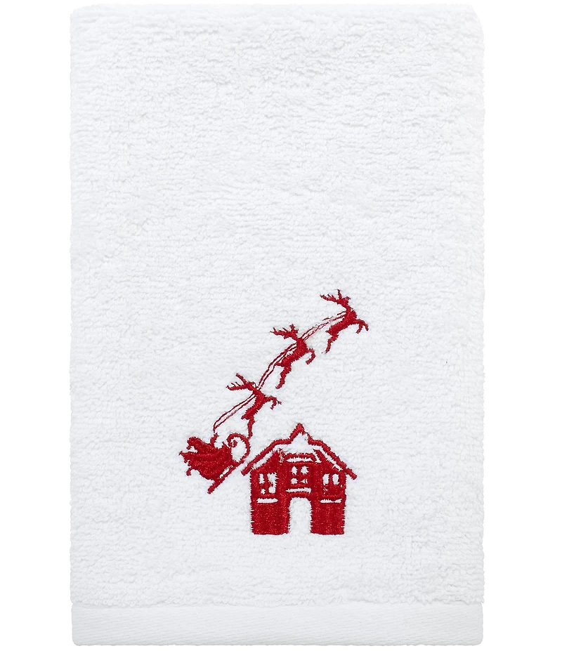 Southern Living Holiday Collection Embroidered Village Scene Bath Towels