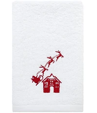 Southern Living Holiday Collection Embroidered Village Scene Bath Towels
