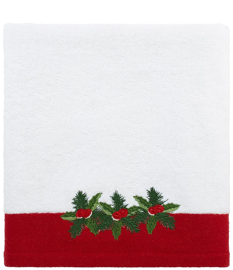 Southern Living Holiday Collection Garland Embroidered Bath Towels