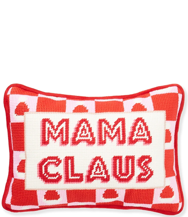 Southern Living Holiday Collection Mama Claus Needlepoint Pillow