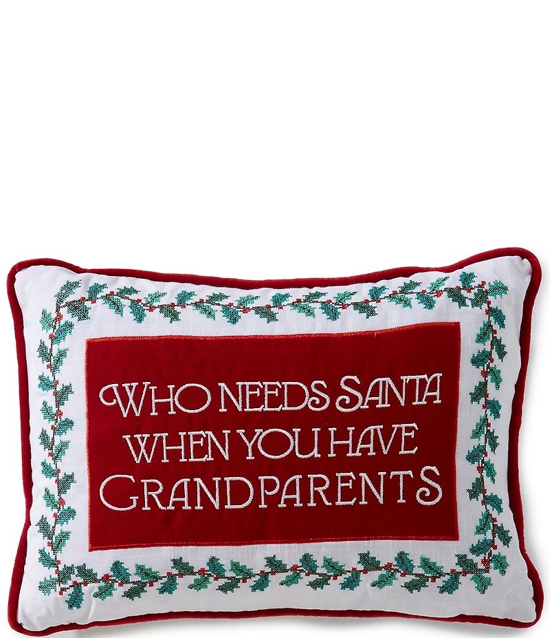 Southern Living Holiday Collection Nutcracker Embroidered Lumbar Pillow