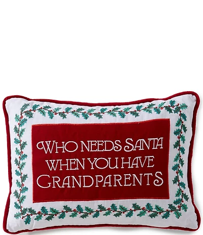Southern Living Holiday Collection Nutcracker Embroidered Lumbar Pillow