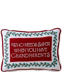 Southern Living Holiday Collection Nutcracker Embroidered Lumbar Pillow