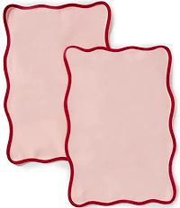Southern Living Holiday Collection Pink Scalloped Placemats, Set of 2