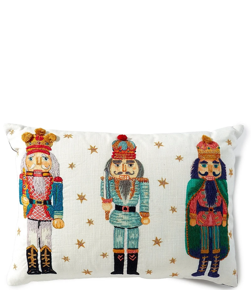 Southern Living Holiday Collection Santa & Grandparents Needlepoint Lumbar Pillow