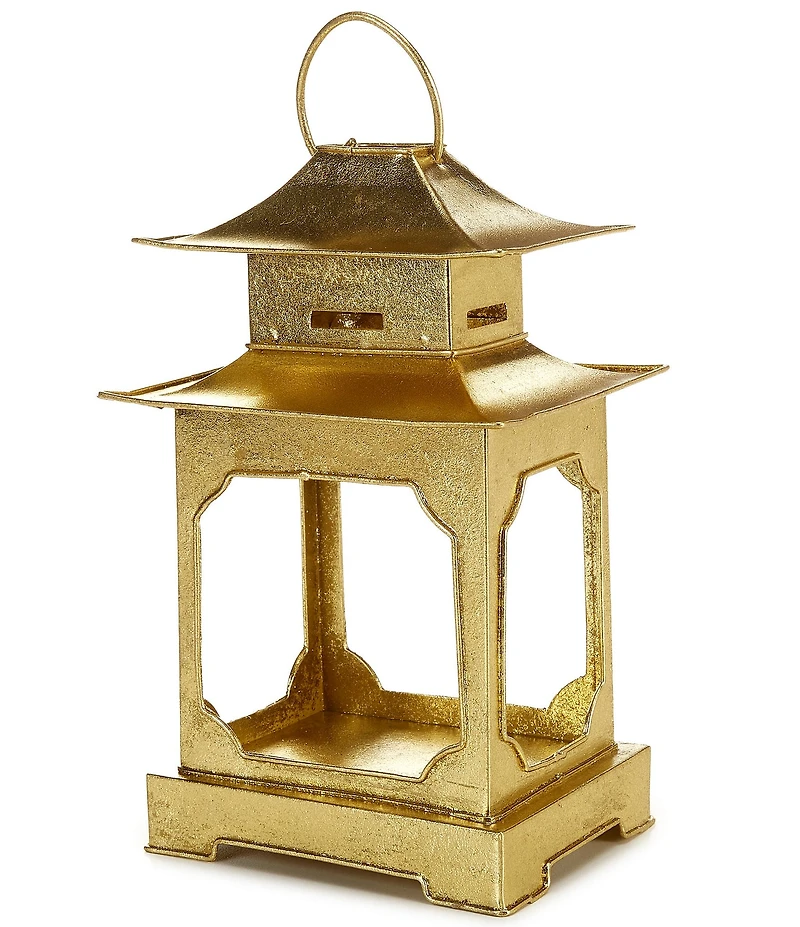 Southern Living Holiday Collection Small Pagoda Gold Lantern