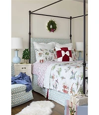 Southern Living Holiday Collection Velvet Bow Decorative Square Pillow