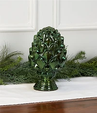 Southern Living Holiday Decor Collection LED Lit Glass Pine Cone Decor
