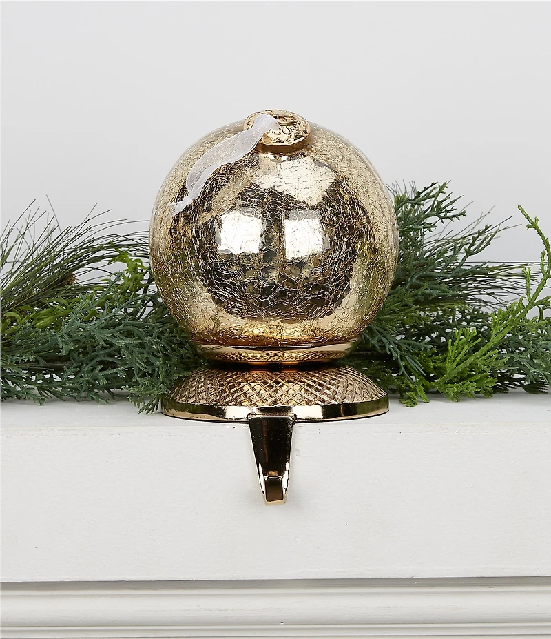 Southern Living Holiday Decor Collection Mercury Glass Crackle Ornament Stocking Holder