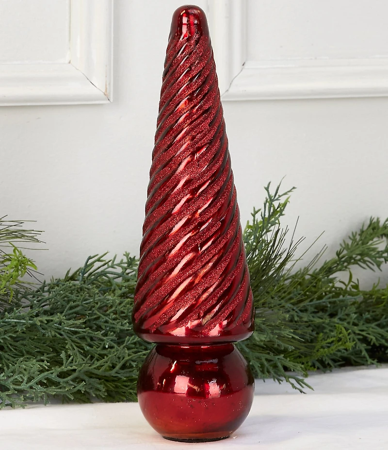 Southern Living Holiday Decor Collection Mini Glass Swirl Tree Decor
