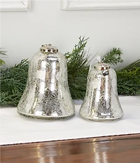 Southern Living Holiday Decor Collection Mercury Glass Crackle Bell Tabletop Decor