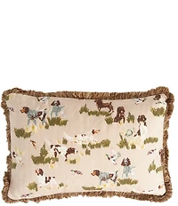 Southern Living Hunting Dogs Fringe Trimmed Reversible Lumbar Pillow