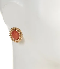 Southern Living Insert Burst Semi Precious Stone Drop Earrings