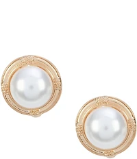 Southern Living Inset Pearl Clip On Stud Earrings