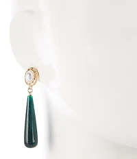 Southern Living Inset Pearl with Semi Precious Stone Stick Linear Earrings