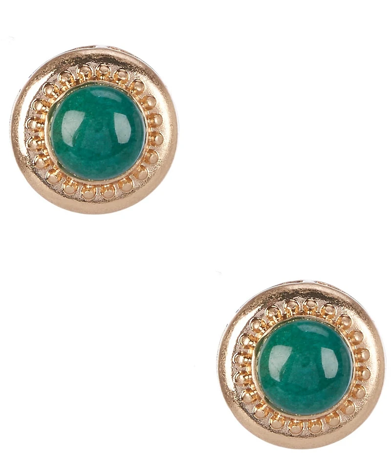 Southern Living Inset Semi Precious Stone Clip Earrings