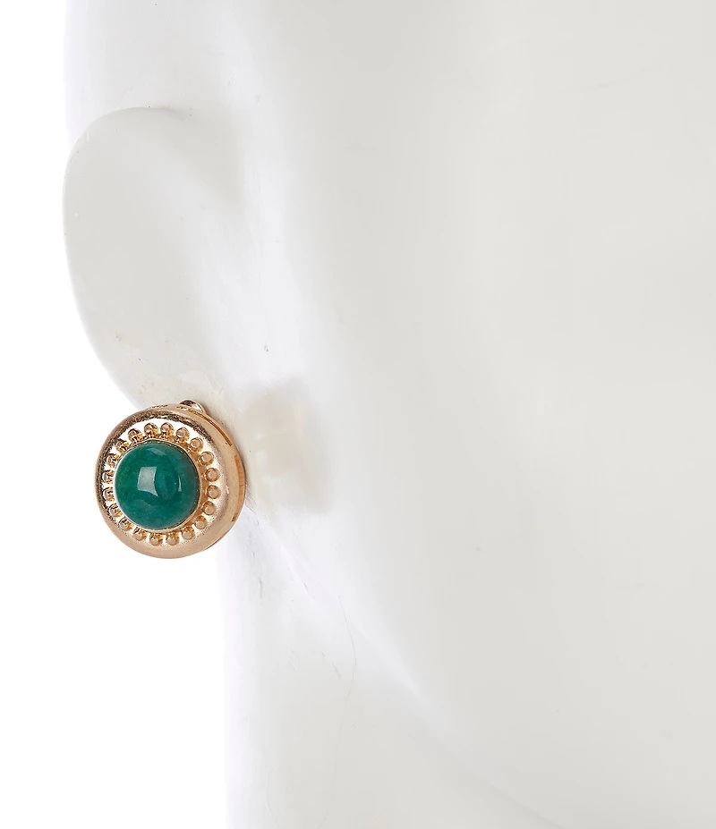 Southern Living Inset Semi Precious Stone Clip Earrings