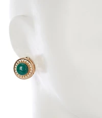 Southern Living Inset Semi Precious Stone Clip Earrings