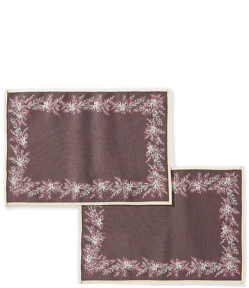 Southern Living Jaquard Holly Placemats, Set of 2