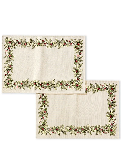 Southern Living Jaquard Holly Placemats, Set of 2