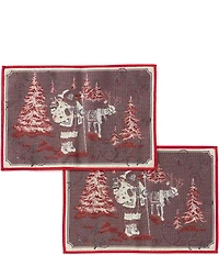 Southern Living Jaquard Santa Placemats, Set of 2