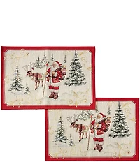 Southern Living Jaquard Santa Placemats, Set of 2
