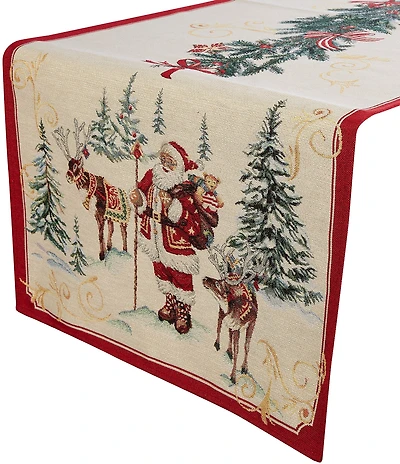 Southern Living Jaquard Santa Table Runner