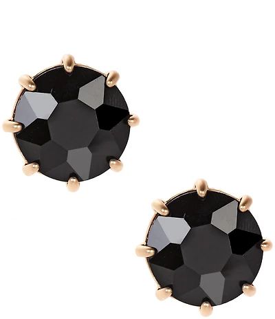 Southern Living Jet Faceted Round Stone Stud Earrings