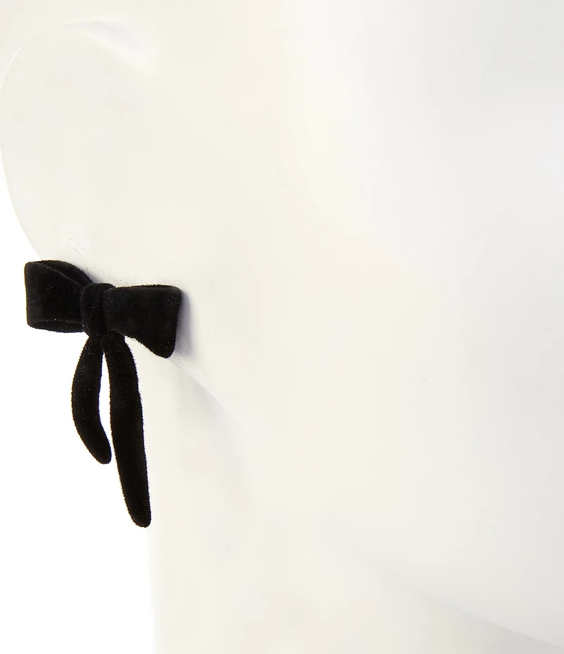 Southern Living Velvet Holiday Bow Stud Drop Earrings