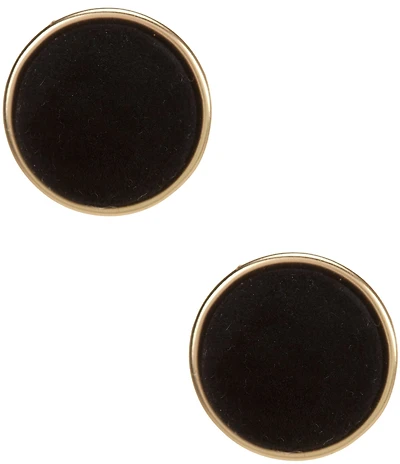 Southern Living Jet Velvet Round Cab Metal Stud Drop Earrings