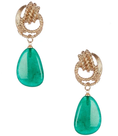 Southern Living Knot Semi Precious Stone Drop Earrings