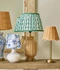 Southern Living Customizable Rechargeable Large Natural Rattan Accent Cordless Table Lamp