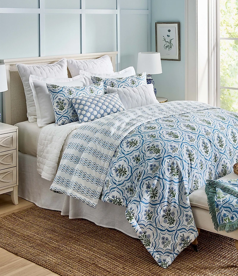 Southern Living Lattice Embroidered Breakfast Pillow