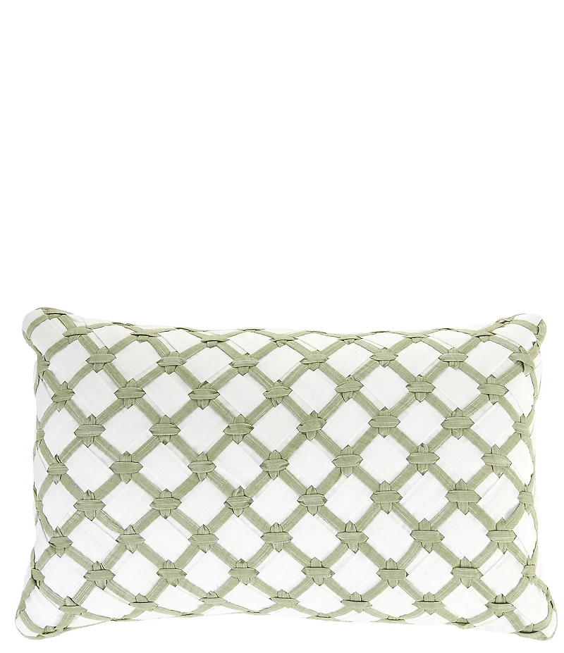 Southern Living Lattice Embroidered Breakfast Pillow