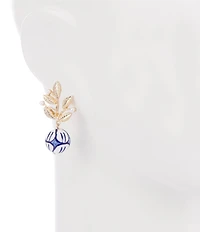 Southern Living Leaf Chinoiserie Bead Drop Earrings