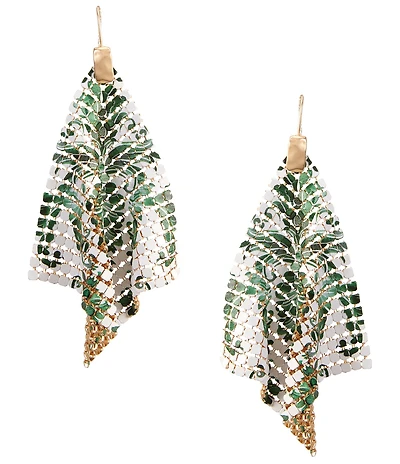 Southern Living Leaf Print Chain Kite Drop Earrings