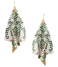 Southern Living Leaf Print Chain Kite Drop Earrings