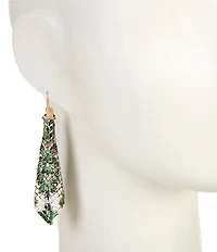 Southern Living Leaf Print Chain Kite Drop Earrings