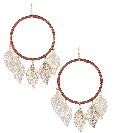 Southern Living Leaf Shakey Chandelier Earrings